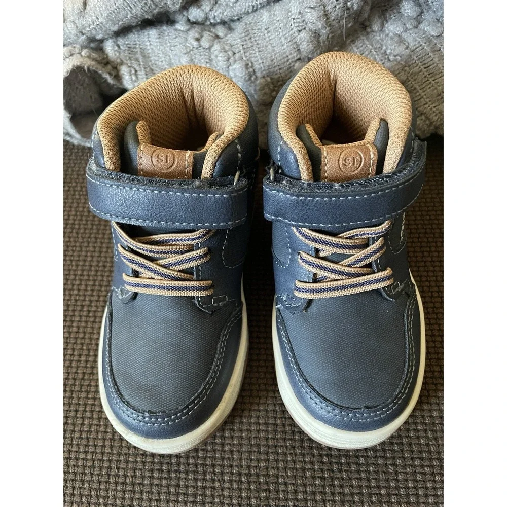 Stride Rite 360 Colby & Melvin Toddler Boot Lot Size 7 Navy Brown Shoes